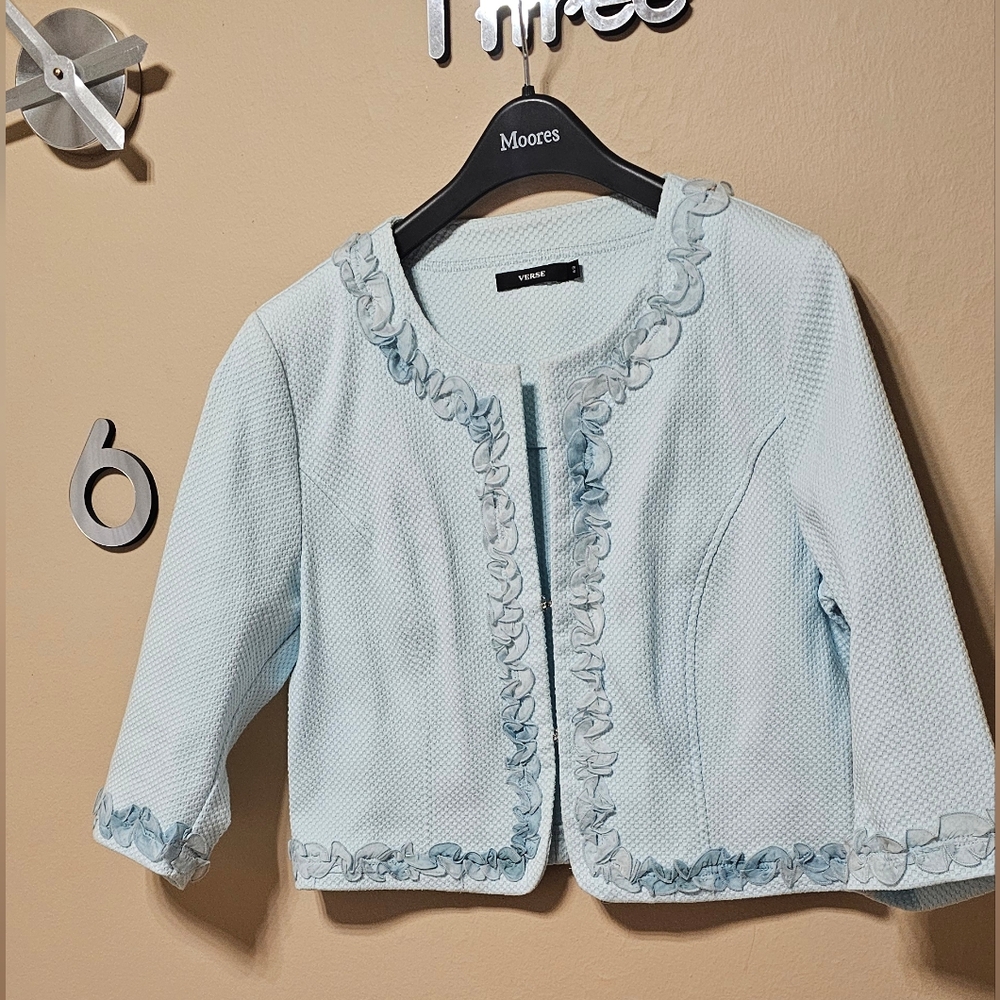Verse Women's Light Blue Jacket,Sz.42